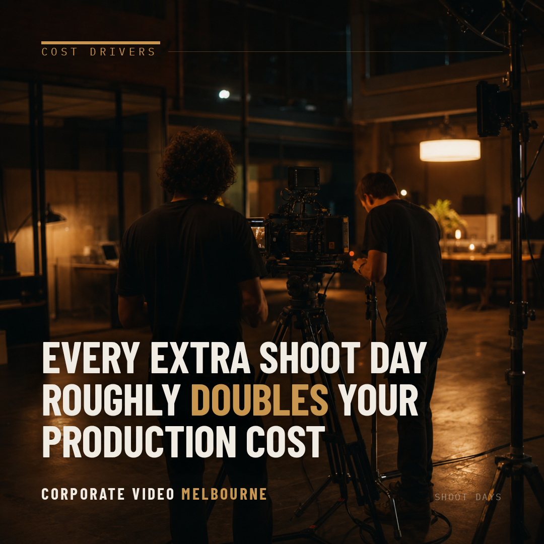 Every extra shoot day roughly doubles your production cost