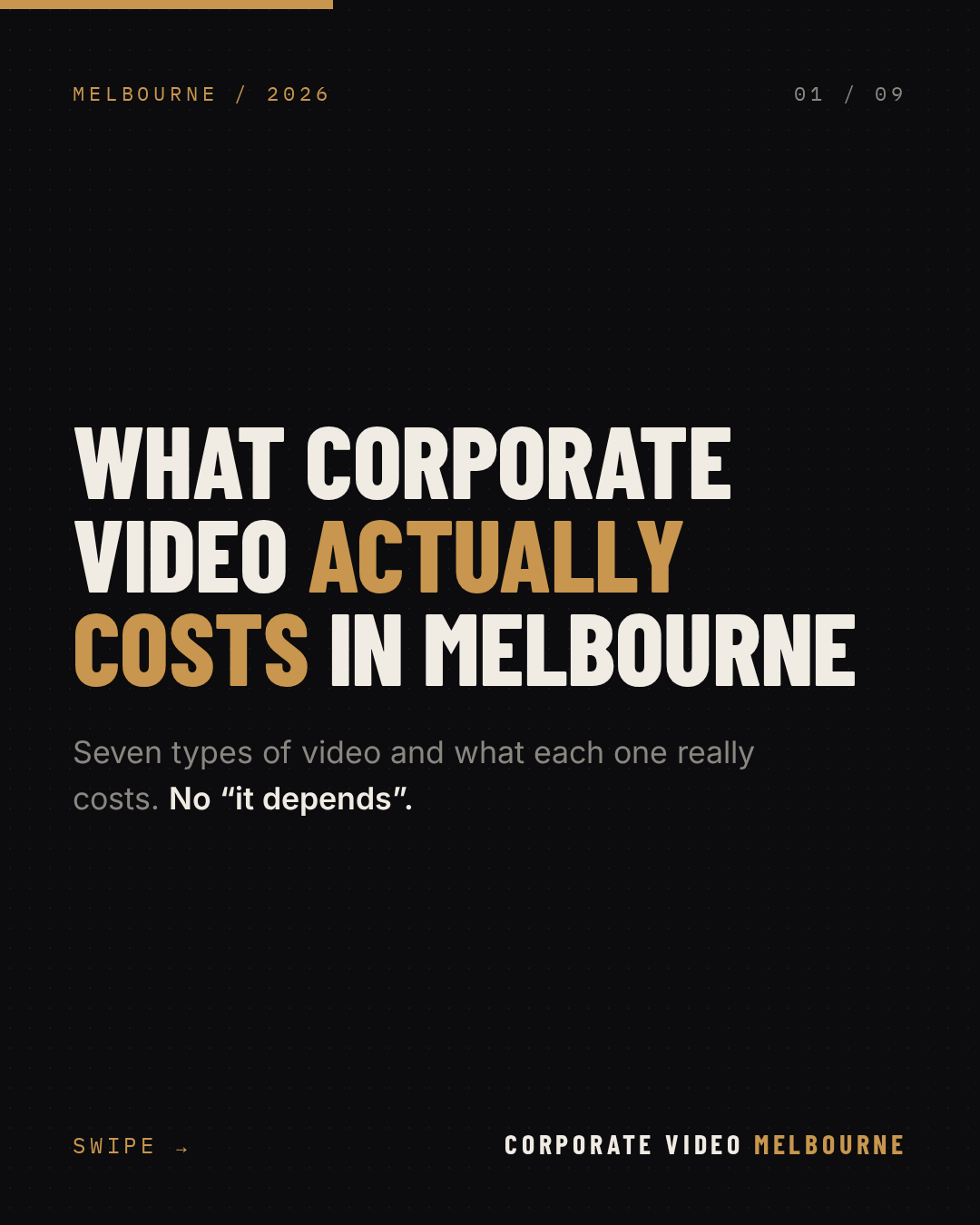 What corporate video actually costs in Melbourne slide 1