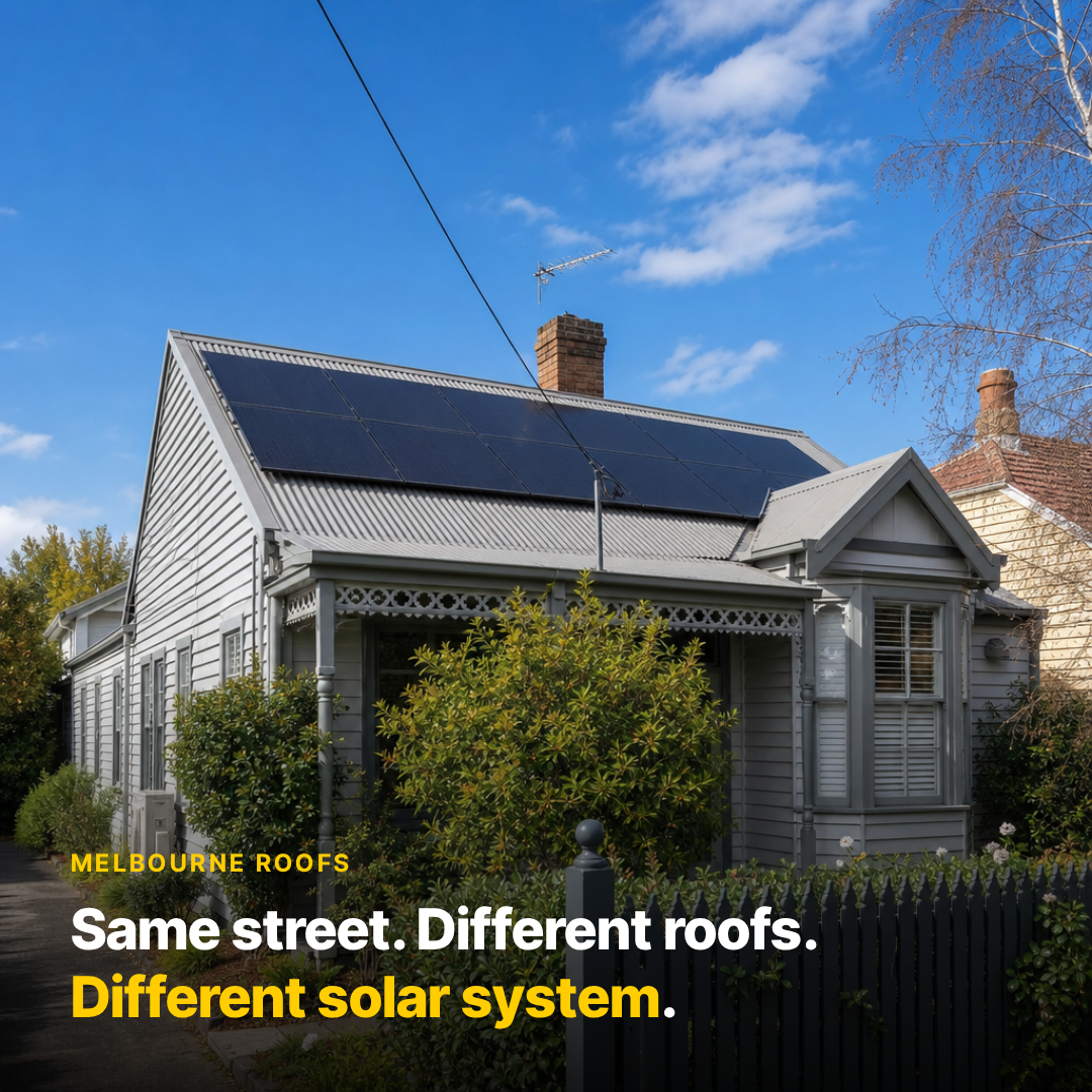 Same street. Different roofs. Different solar system.